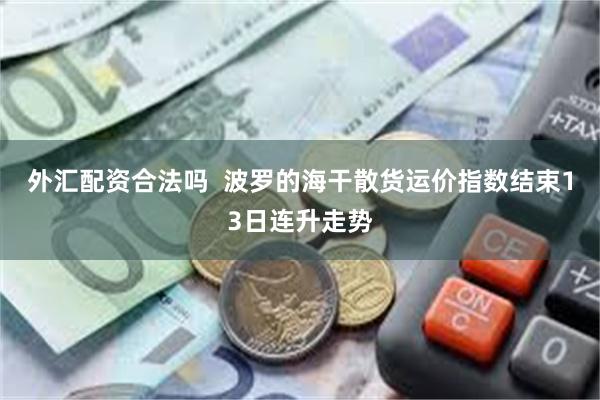 外汇配资合法吗  波罗的海干散货运价指数结束13日连升走势